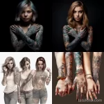 девушки с татуировками на разных участках тела машут руками 1 - tatufoto.com 01