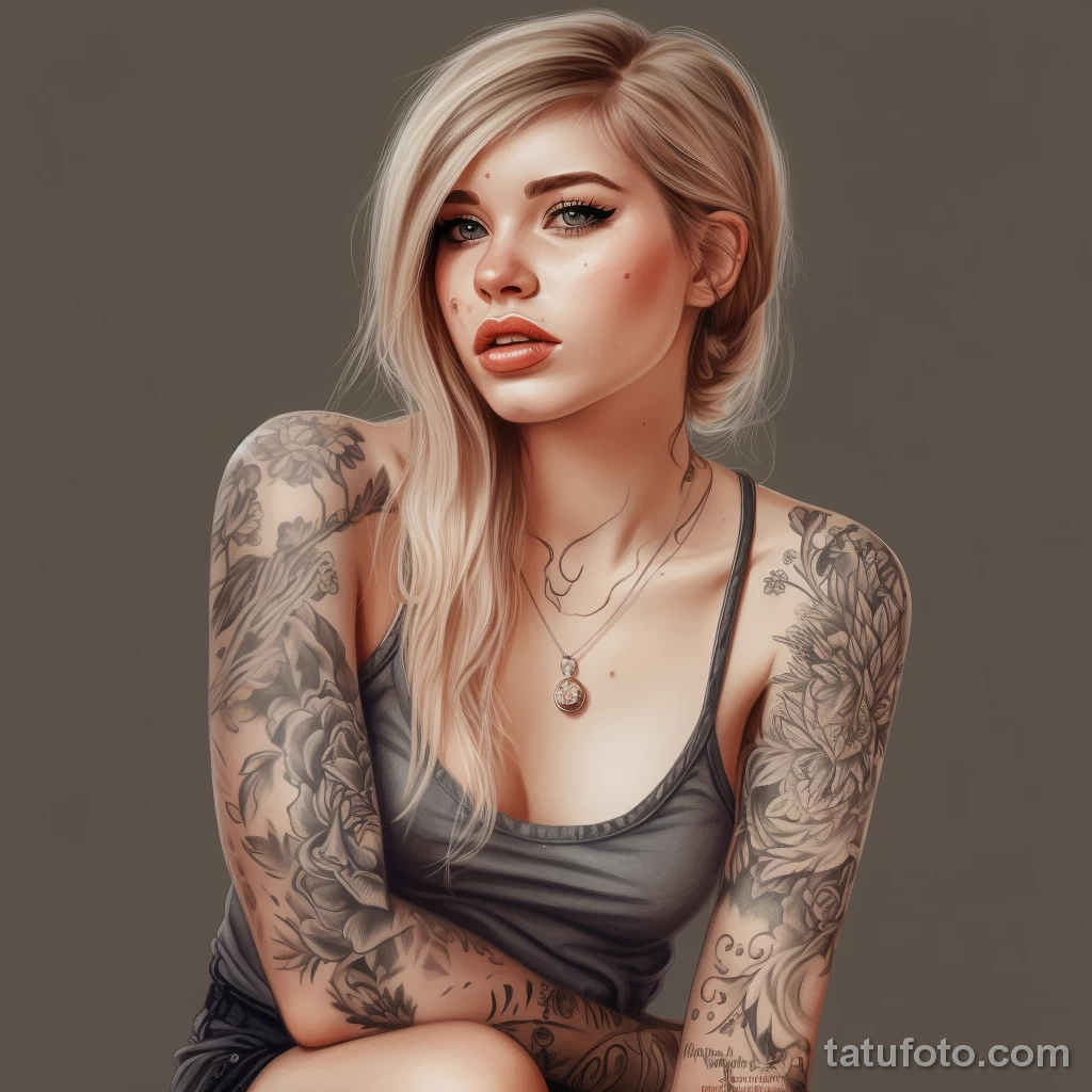 красивая девушка подросток с татуировками на теле tatufoto.com 2
