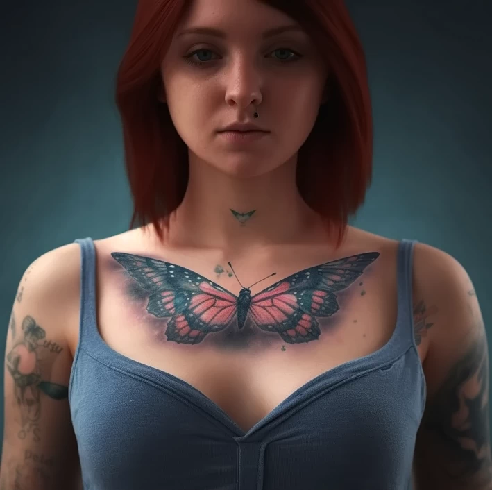 красивая девушка с татуировками на груди для скрытия последствий рака груди - tatufoto.com фото для статьи 18,10,2023 4