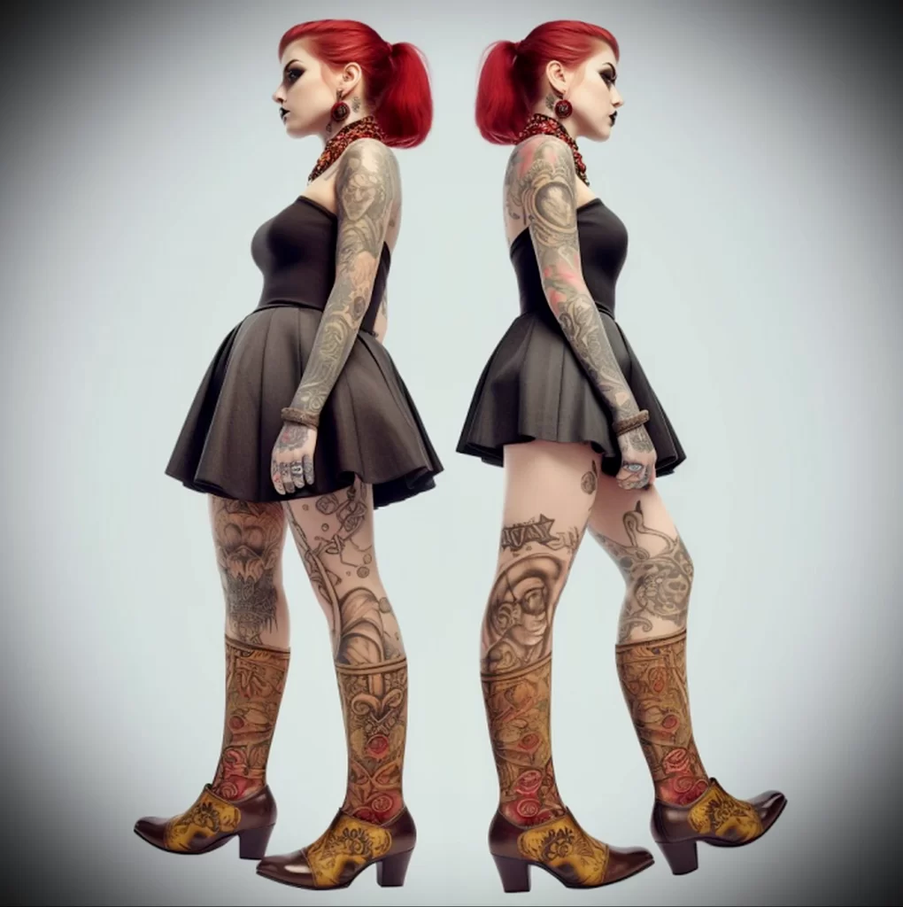красивые девушки в коротких юбках на высоких каблуках с татуировками и бодимодификациями на теле tatufoto.com 18.10.2023 5