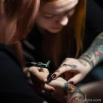 матер татуировщик с телом в татуировках наносит новую татуировку на тело девушки подростка тело которой в татуировках tatufoto.com 5