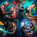 тату мастер и девушка в цветных тату 1 - tatufoto.com 19