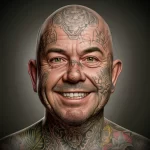 фото карикатура на Пост Мэлоуна который весь покрыт татуировками - tatufoto.com 18.10.2023 3