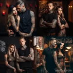 A beautiful girl with a tattoo shows a man with tattoos that a tattoo can harm the skin and health 1 09112023 tatufoto.com 006