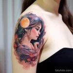 A heartwarming tattoo on the girls shoulder celebrat ba ea c a bcbfc 191123 tatufoto.com