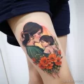 A heartwarming tattoo on the girls thigh celebrating bad d a ce _1 191123 tatufoto.com