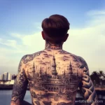A man with tattoos on his back posting travel photos dce b bfeb cdfdbd _1 171123 tatufoto.com