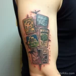 A passport inspired tattoo with visa stamps styli ae cc a ed ffc 271123 tatufoto.com