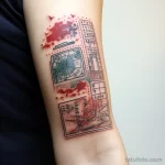 A passport inspired tattoo with visa stamps styli ae cc a ed ffc _1 271123 tatufoto.com