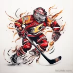 A tattoo design with a slapshot stylize v aab d c af fdac _1 241123 tatufoto.com