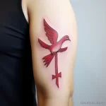 A tattoo of a dove carrying an AIDS awareness ribbon adaf f fa b _1 231123 tatufoto.com