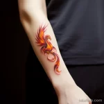 A tattoo of a phoenix with a ribbon tail on the wris cdcc e adeeb 231123 tatufoto.com