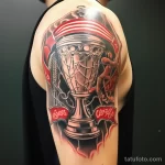 A tattoo showcasing a championship banner raising bdae ef a bda bb 241123 tatufoto.com