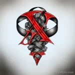 A tattoo with the words AIDS Awareness Advocate s f ae af eb bdeaccb _1_2 231123 tatufoto.com