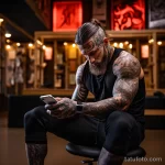 A tattooed fitness model posting a workout video on aacb df ebb ac c _1 171123 tatufoto.com