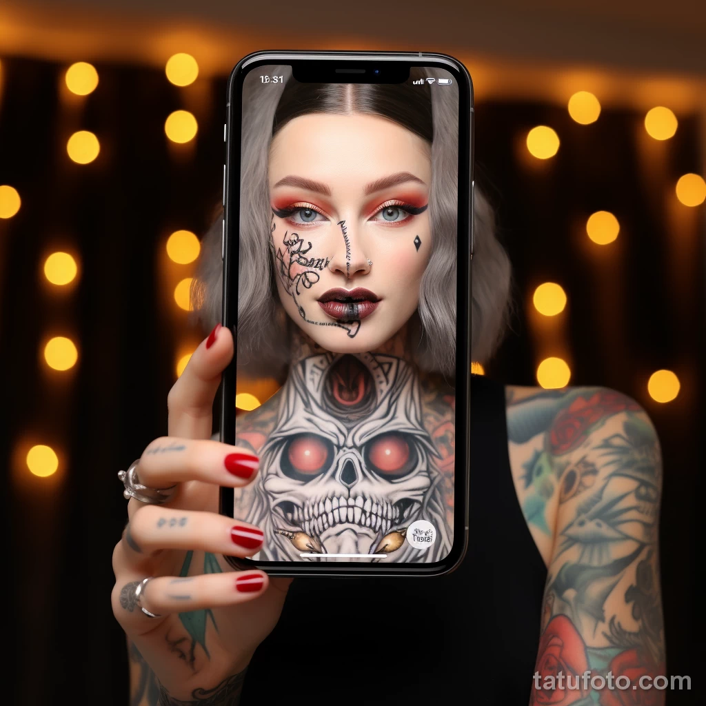 A tattooed woman sharing a TikTok challenge video eaa b dc ba bfadae 171123 tatufoto.com