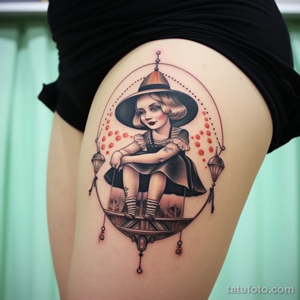 A touching tattoo on the girls thigh depicting a mot cfc e d ec feaef 191123 tatufoto.com