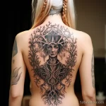 A woman with a Norse mythology inspired tattoo featu becf dda bc b fb 271123 tatufoto.com