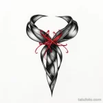 AIDS symbol black and white tattoo drawing on the hu baaca efdb ae bb fad _1_2_3 231123 tatufoto.com