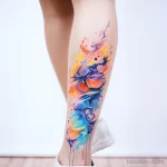 . Abstract expressionist splashes on calf 16.11.2023 tatufoto.com 002