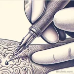 An illustration showing the process of ink being inserted under human skin by a needle during tattoo application 1 09112023 tatufoto.com 061