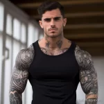 Attractive male with chest tattoos in a professional ace e aa bbeec 231123 tatufoto.com