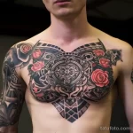 Attractive male with chest tattoos in a professional ace e aa bbeec _1 231123 tatufoto.com
