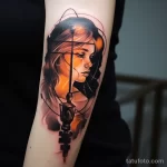 Candle and tape beautiful drawing tattoo on the body f b d e caa _1_2 231123 tatufoto.com