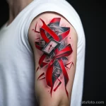 Clock and red tape idea of tattoo about HIV styliz cc aec bf dce _1_2 231123 tatufoto.com