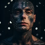 Close up of a man with a face tattoo of a constellat dadb dfb f b dbbd _1_2 251123 tatufoto.com