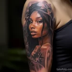 Close-up on a girl's arm with a blurry and faded old tattoo highlighting the change in skin color and texture 5 09112023 tatufoto.com 077