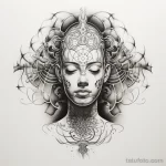 Consciousness black and white drawing of a tattoo on eacb bb b aecd 231123 tatufoto.com