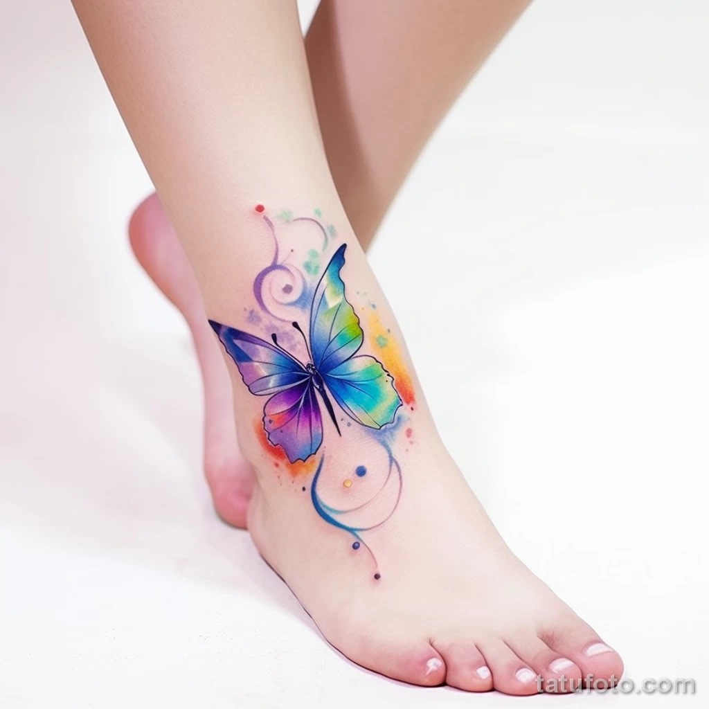 Design a lively tattoo featuring a rainbow hued butt dbcf d cd caaebac 221123 tatufoto.com