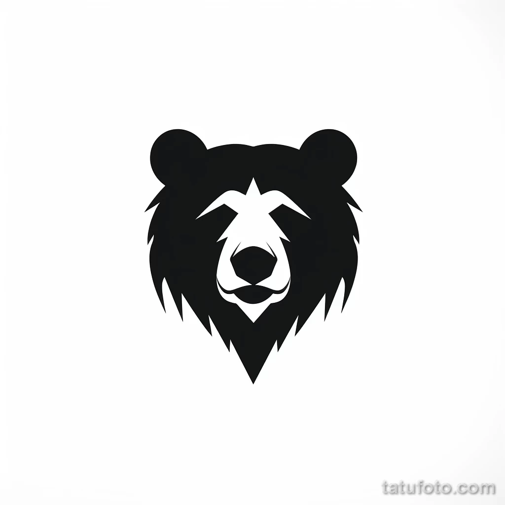 Design a modern tattoo of a minimalist bear on the b ef aea ef b edfab 221123 tatufoto.com