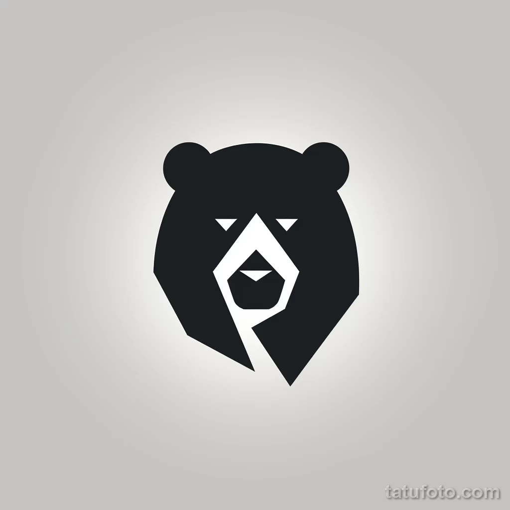 Design a modern tattoo of a minimalist bear on the b ef aea ef b edfab _1 221123 tatufoto.com