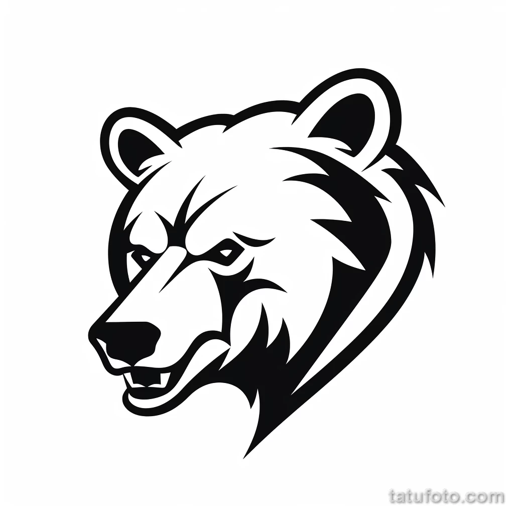 Design a modern tattoo of a minimalist bear on the b ef aea ef b edfab _1_2 221123 tatufoto.com
