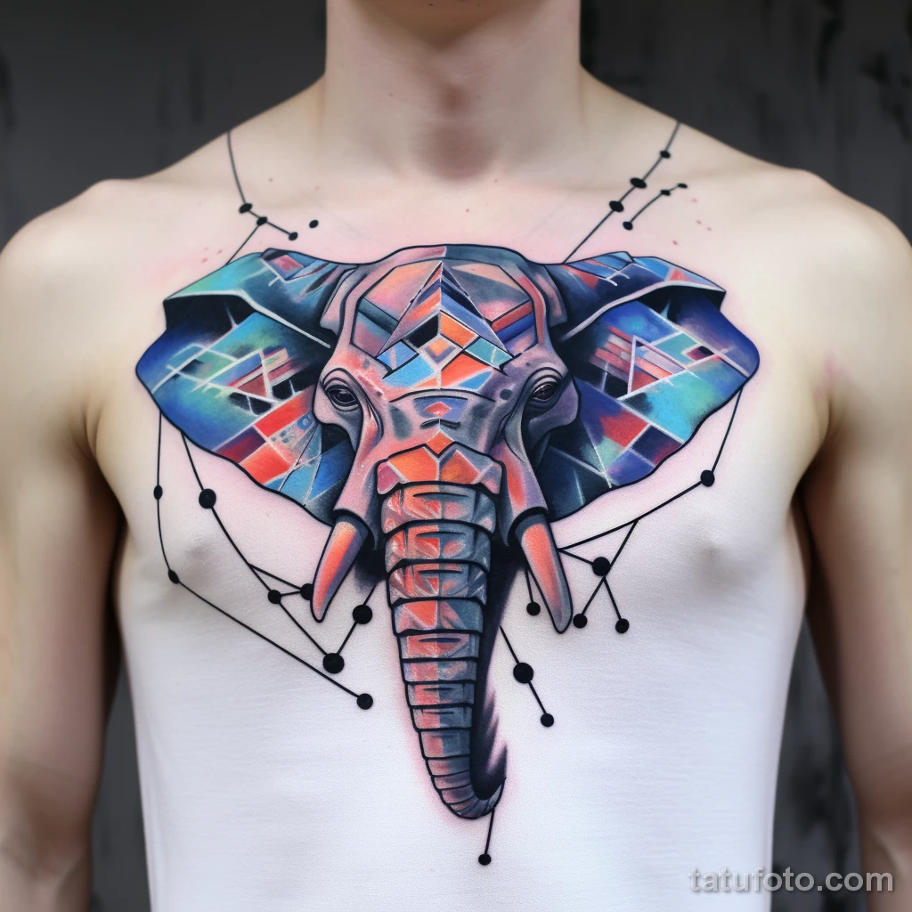 Design a modern tattoo of an abstract style elephant fdfab e a eddcf 221123 tatufoto.com