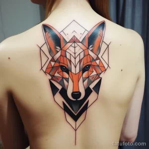 Geometric fox design on the shoulder. v 16.11.2023 tatufoto.com 066