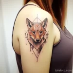 Geometric fox design on the shoulder. v 16.11.2023 tatufoto.com 068