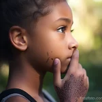 Girl showing the site of a removed tattoo with a keloid scar, demonstrating the risks of complications 3 09112023 tatufoto.com 090