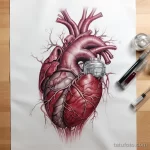 Heart and tape Realistic drawing of a tattoo on the ff e e a fba 231123 tatufoto.com