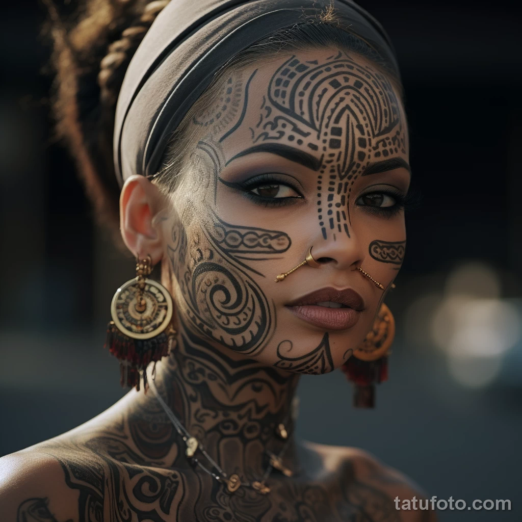 Image of a woman with a mix of traditional and moder dcbea df bd cb caeeea _1 251123 tatufoto.com