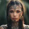 Image of a woman with a mix of traditional and moder dcbea df bd cb caeeea _1_2_3 251123 tatufoto.com
