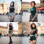 Фото тату: коллаж из четырех фотографий девушек с татуировками на руках, ногах и теле, демонстрирующими разнообразие стилей и сюжетов.