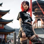 Фото тату: девушка с татуировкой дракона на плече и руке, выполненной в черно-белой гамме.