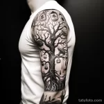 Life tree black and white drawing tattoos on the hum ddef f ba babeb 231123 tatufoto.com