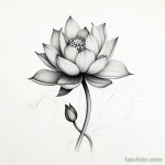 Photo realistic tattoo sketch of a blooming lotus 16.11.2023 tatufoto.com 070
