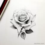 Photo realistic tattoo sketch of a blooming rose 16.11.2023 tatufoto.com 074