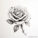 Photo realistic tattoo sketch of a blooming rose 16.11.2023 tatufoto.com 075