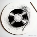 Photo realistic tattoo sketch of a classic vinyl rec edc ea ad cbadb _1_2 16.11.2023 tatufoto.com 083